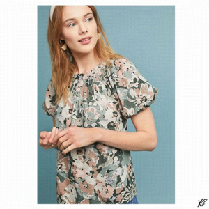 Maeve meadow floral puff sleeve top
